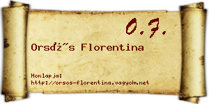 Orsós Florentina névjegykártya